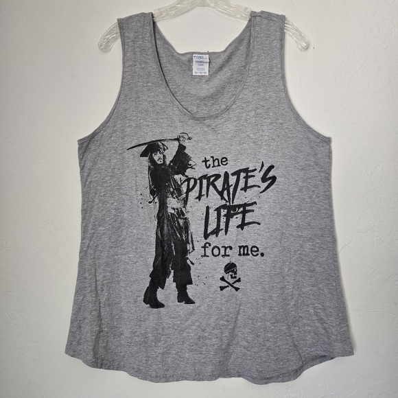 Disney Tops - Grey Pirate's Life For Me Tank Sz XXL